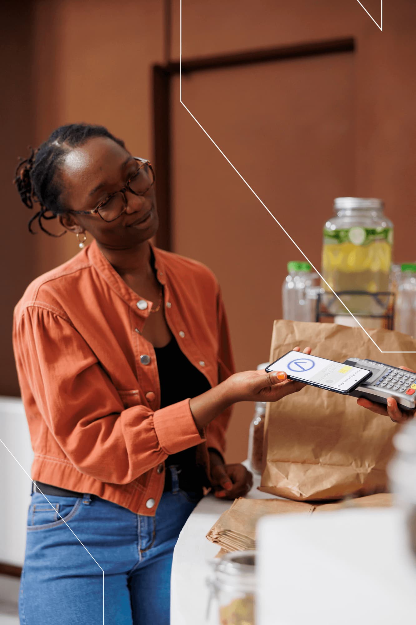 Woman using TENN banking